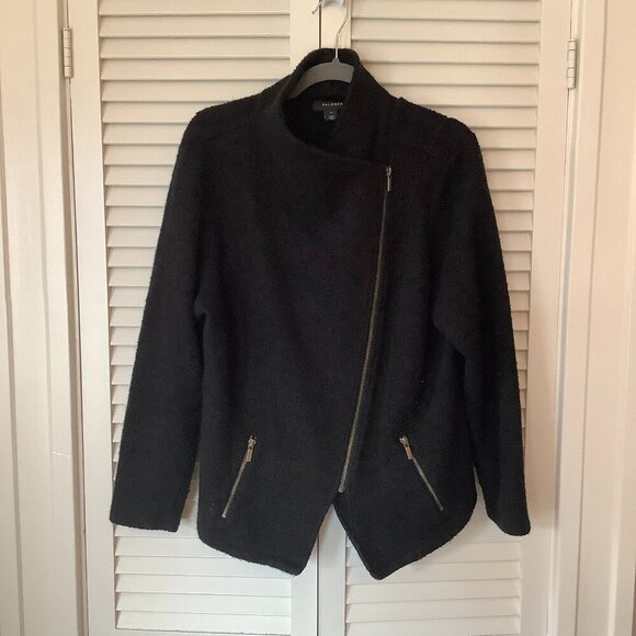 Halogen women's Knit Moto Jacket black boucle 1X Nordstrom - Picture 2 of 11